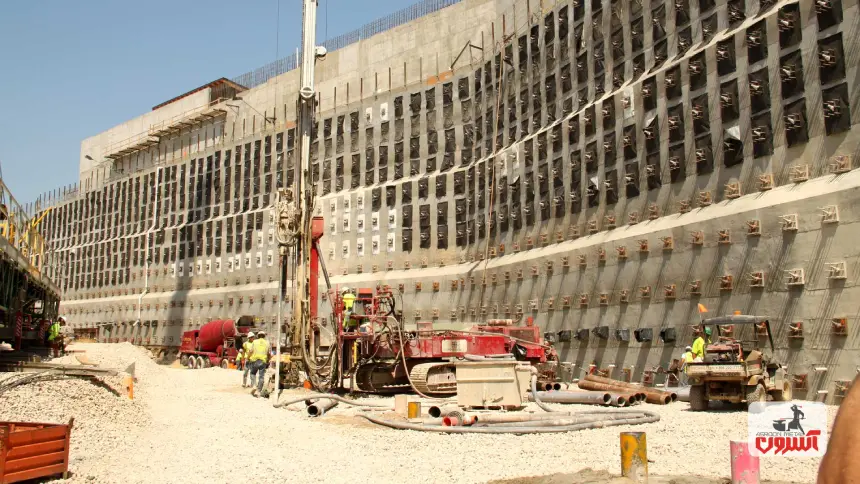 سازه نگهبان نیلینگ یا میخ گذاری