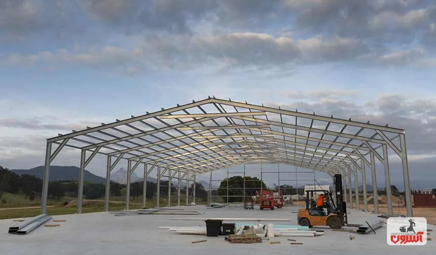 ساخت سوله دو دهانه با تیرآهن