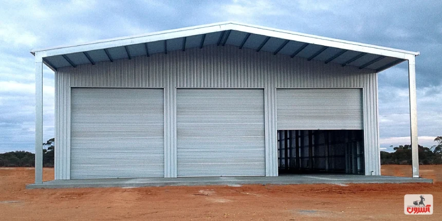 تصویری از نمای بیرونی سوله خرپایی