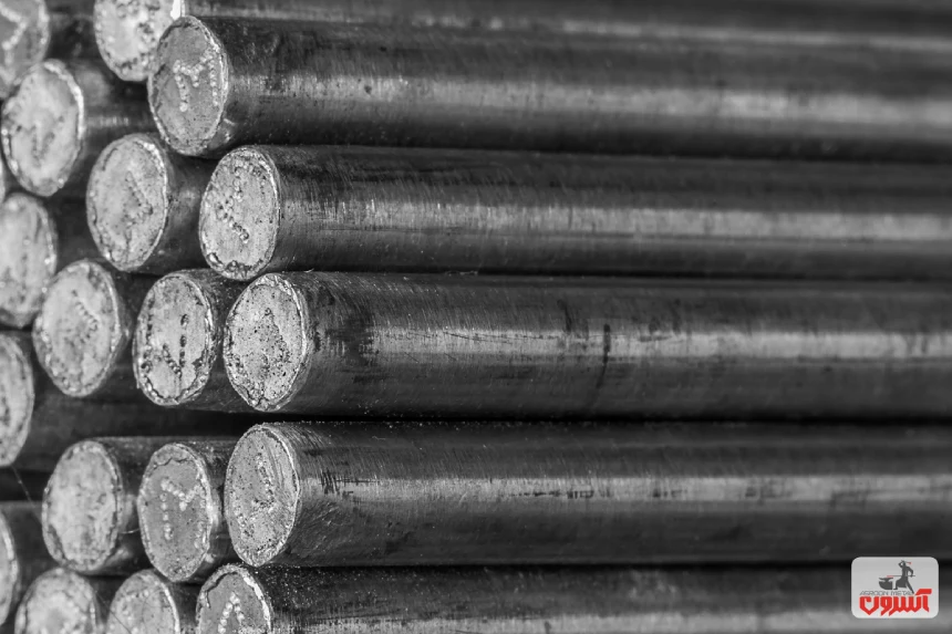 نمای نزدیک میلگرد ساده