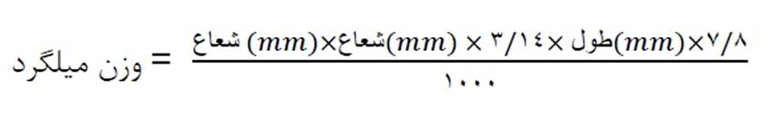 فرمول محاسبه وزن میلگرد جهان فولاد سیرجان