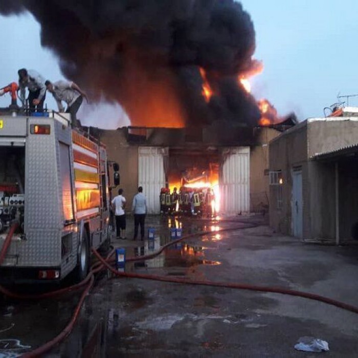 تصویر آتش سوزی درحین جوشکاری