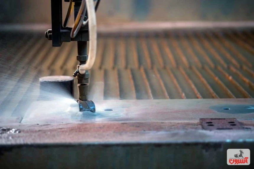 برش تیرآهن به روش واترجت